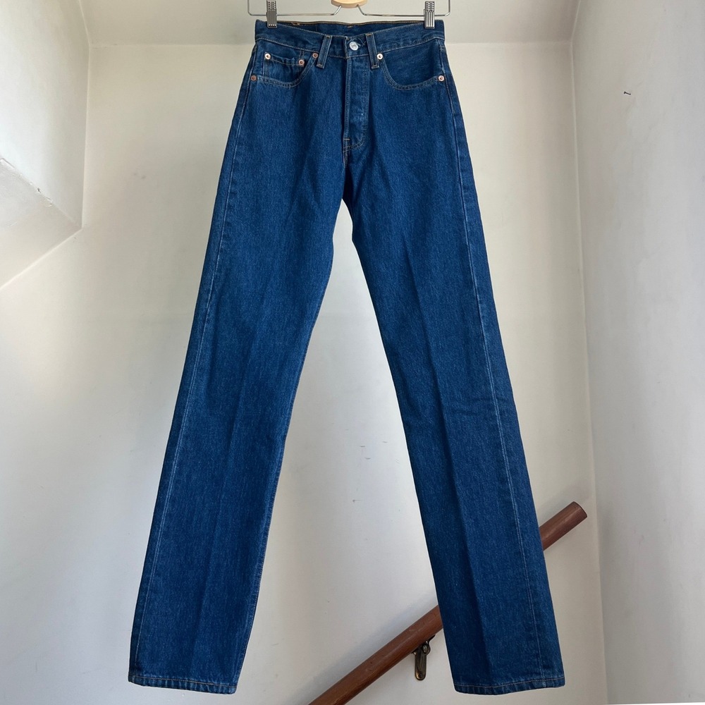 Vintage Levis 501 Jeans Size 26 Blue Made in USA High Rise Straight Leg Denim
